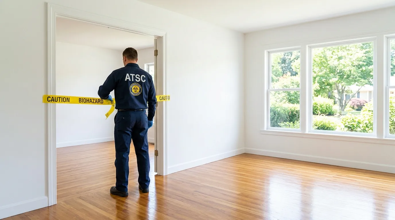 Certified biohazard cleanup crew performing Decomposition Cleanup in Country Club Estates